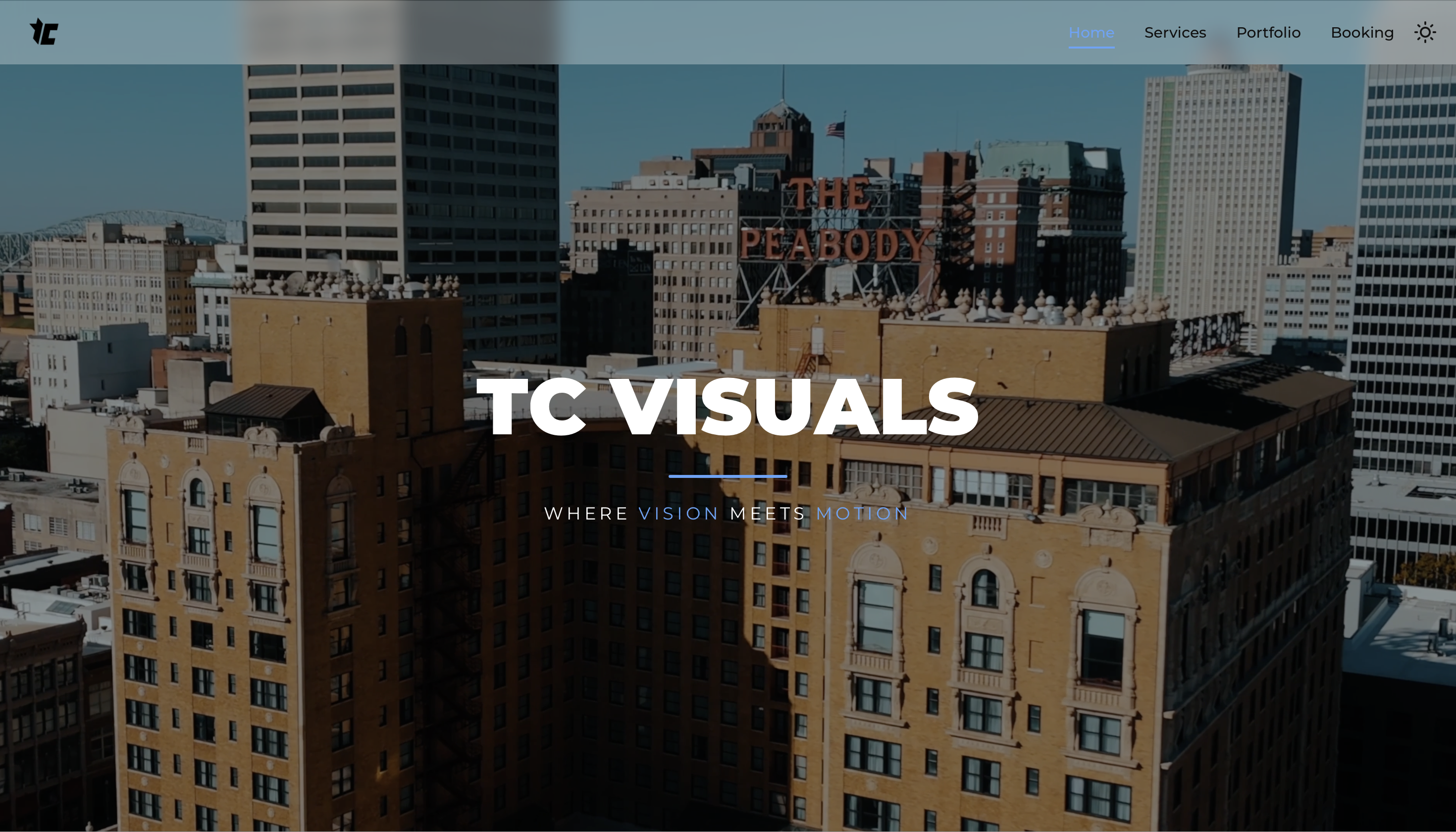 TC Visuals LLC website homepage preview