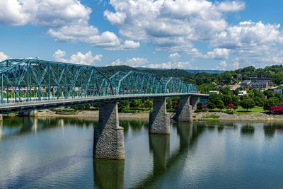 The Walnut Street Bridge over the Tennessee River in Chattanooga, TN.